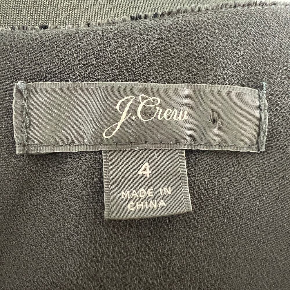 J.Crew Black Velvet Tank Top J4925 Viscose Blend Sleeveless Scoop Neck Lined 4 - Picture 6 of 9